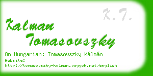 kalman tomasovszky business card