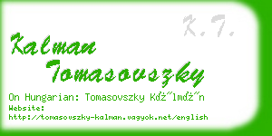 kalman tomasovszky business card